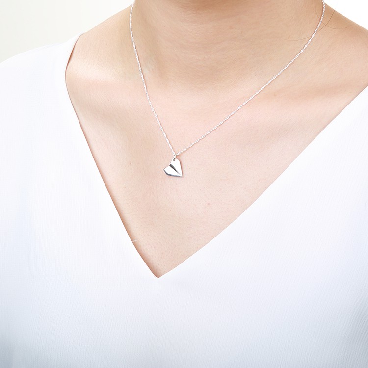 【Angel & Me】Paper Airplane s925 sterling silver necklace Christmas gift, , large