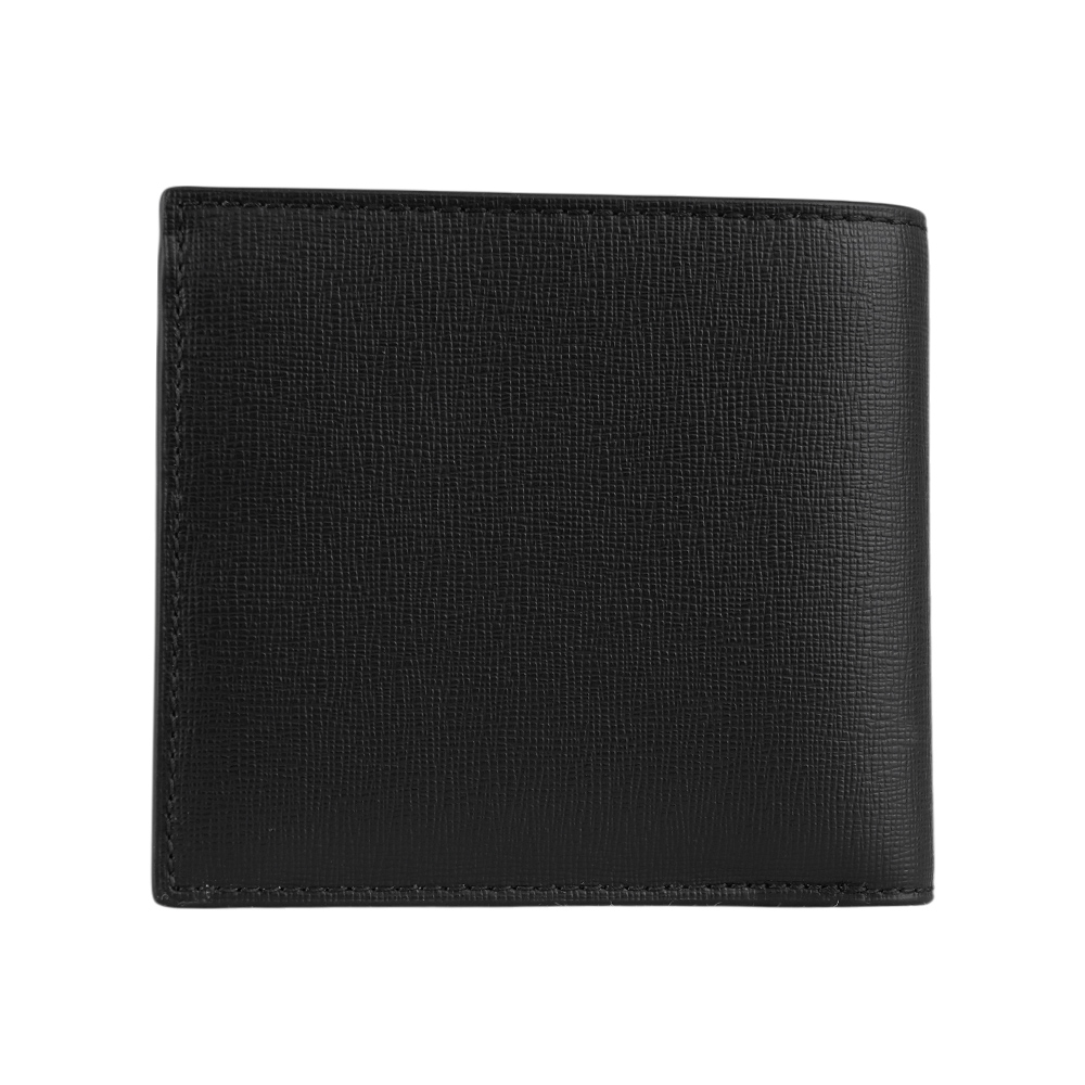 BALLY Mythos 紅白條紋再生牛皮對開零錢袋短夾/黑色, , large