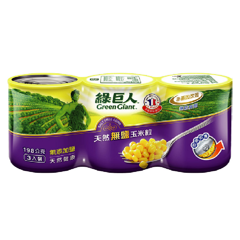 Green Giant Salt Free Corn 198gX3, , large