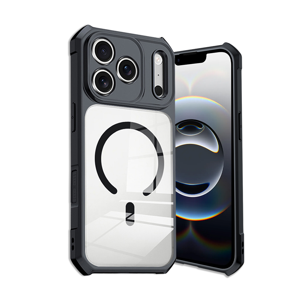 XUNDD訊迪 軍事防摔 iPhone 18 Pro Max 鏡頭全包覆 磁吸清透保護殼 手機殼(夜幕黑), , large