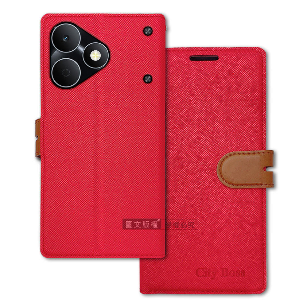 CITY都會風 realme Note 80 4G 插卡立架磁力手機皮套 有吊飾孔, , large