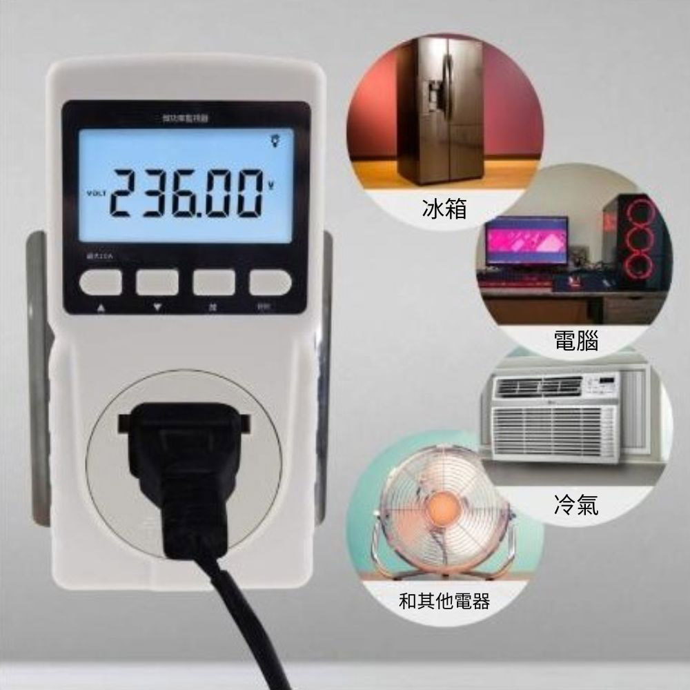全電壓功率錶GM86美規插頭三孔(帶接地)110V/220V, , large