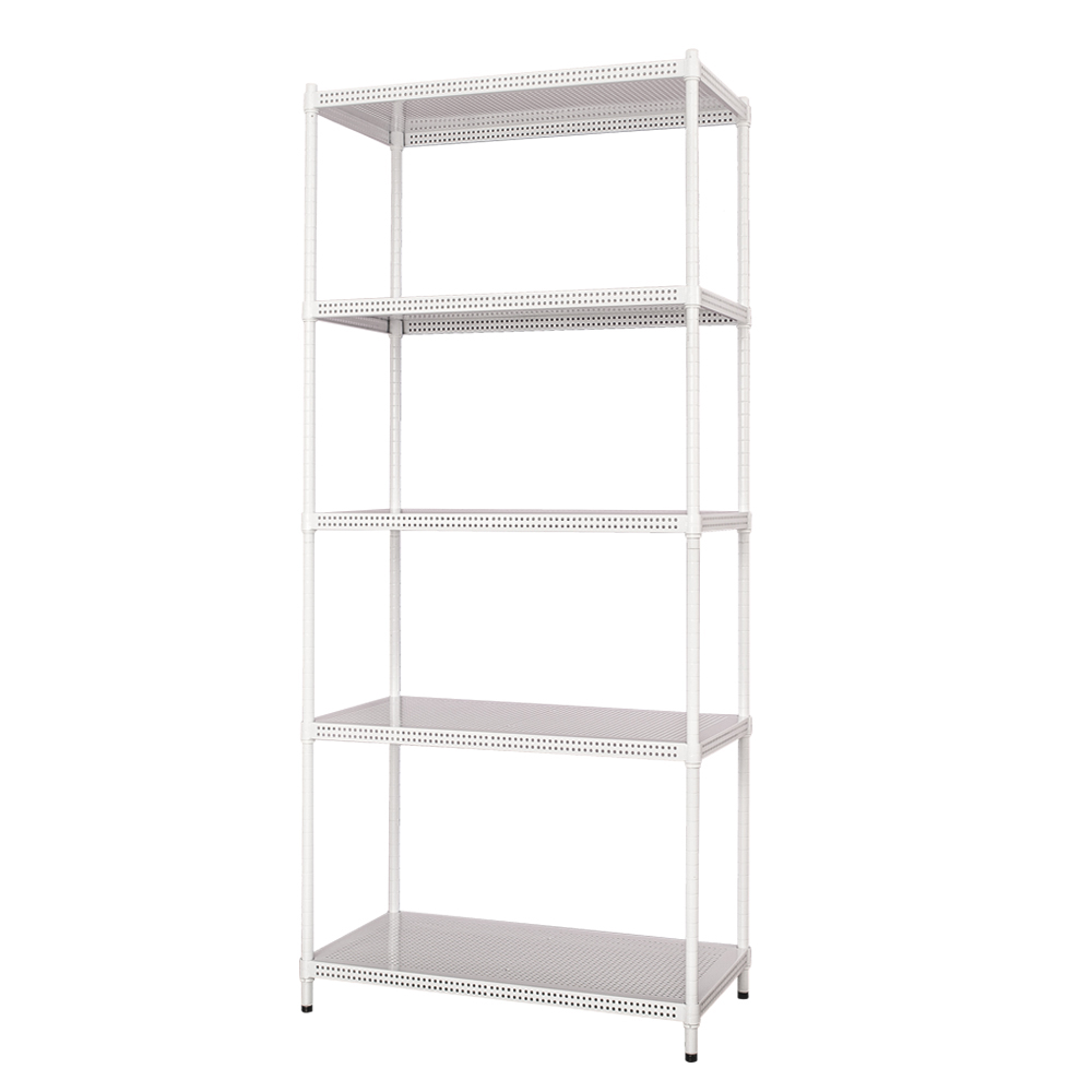 【Y HOUSE】60x45x150cm perforated plate five-layer shelf perforated plate shelf iron rack - paint white, , large