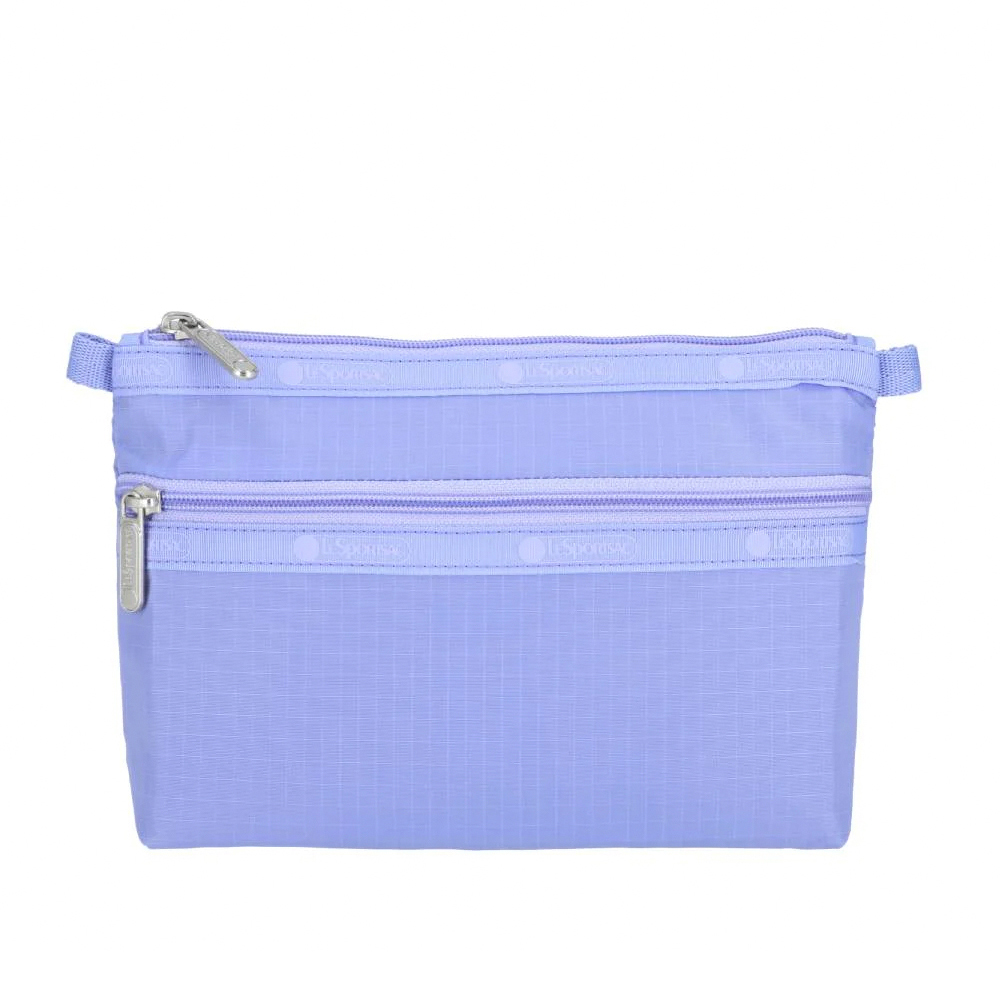 Lesportsac Cosmetic Clutch 雙層拉鍊化妝包 收納袋 盥洗包 女包(長春花藍), , large
