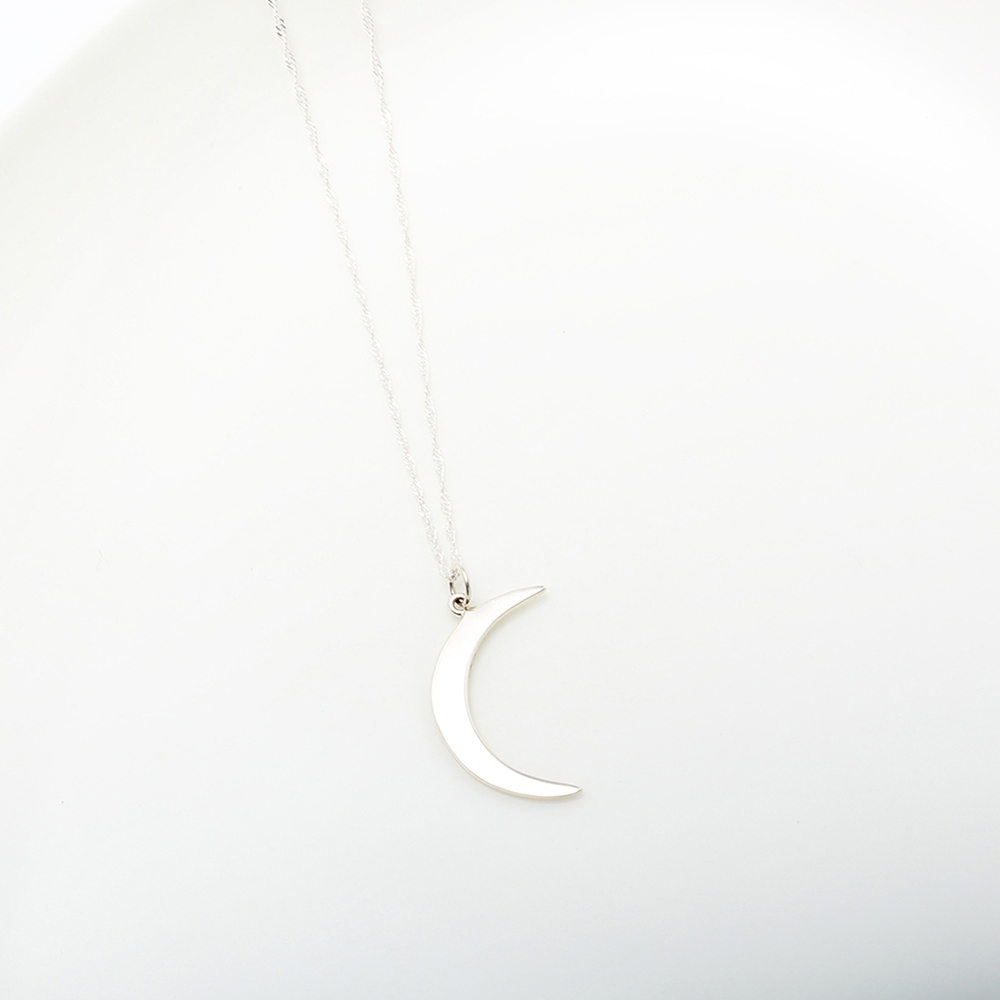 【Angel & Me】Moonlight Moon (Large) s925 sterling silver necklace birthday gift, , large