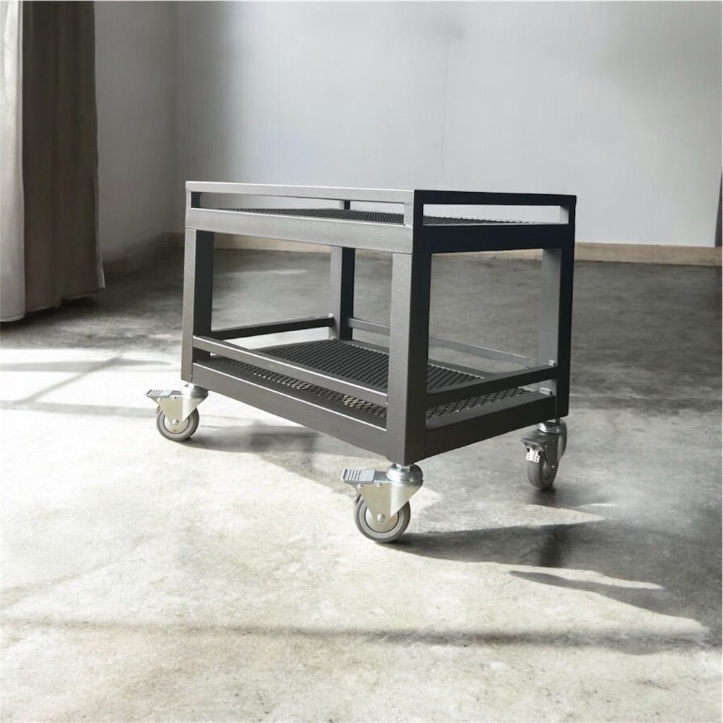 【 SHAONIANNA.TW 】55&times;40cm 雙層金屬網格推車｜四輪全剎｜工業風收納架｜重型工作車, , large