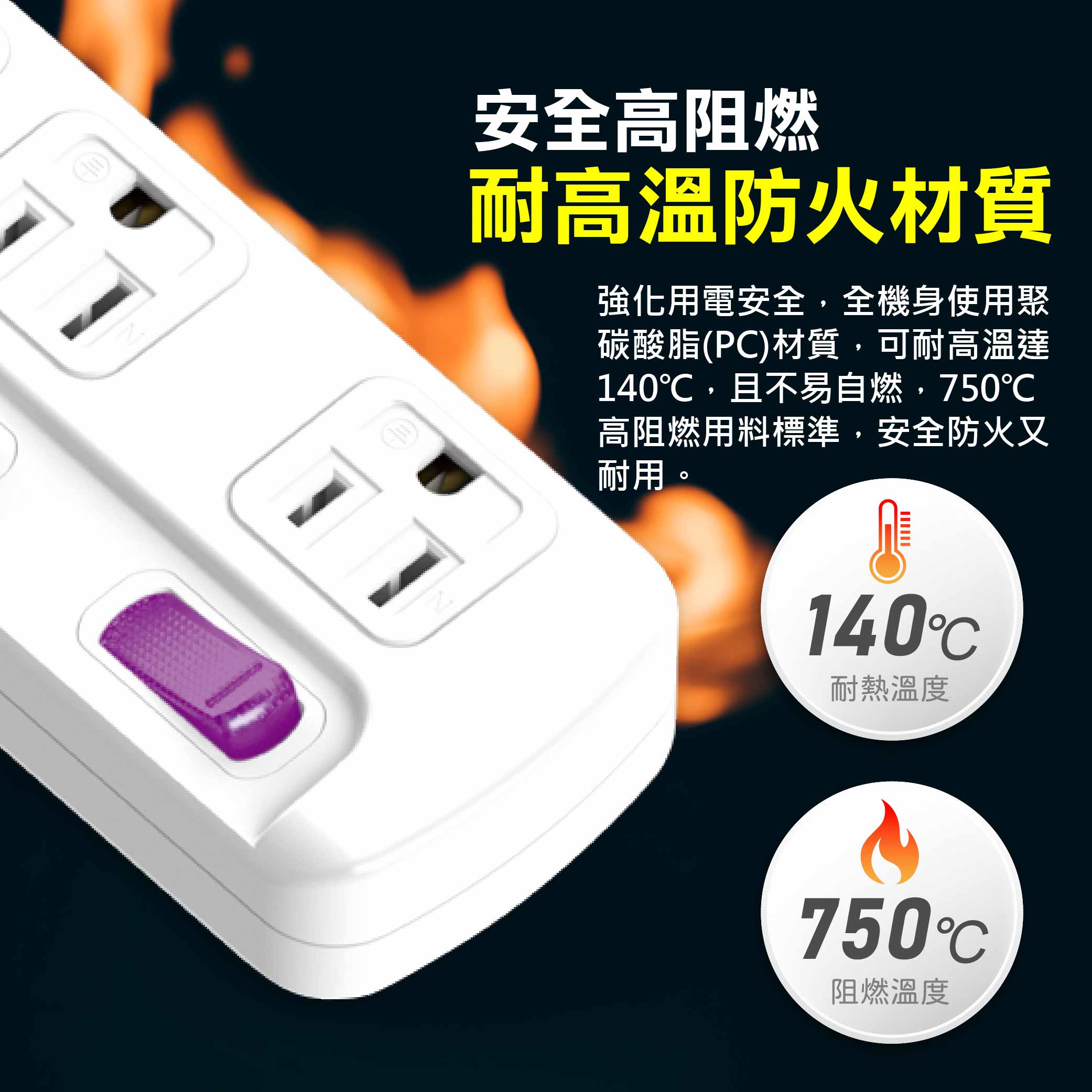 鉅玉經典｜六開六插任意轉延長線 15尺 JY-366AS-15, , large