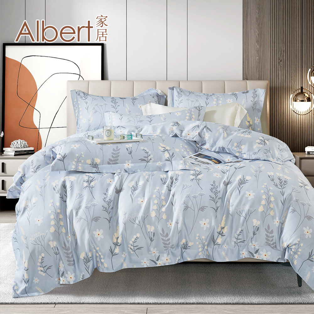 【Albert家居】天絲萊賽爾纖維床包兩用被組-雙人5尺多款任選 (吸濕排汗/40支200織), , large