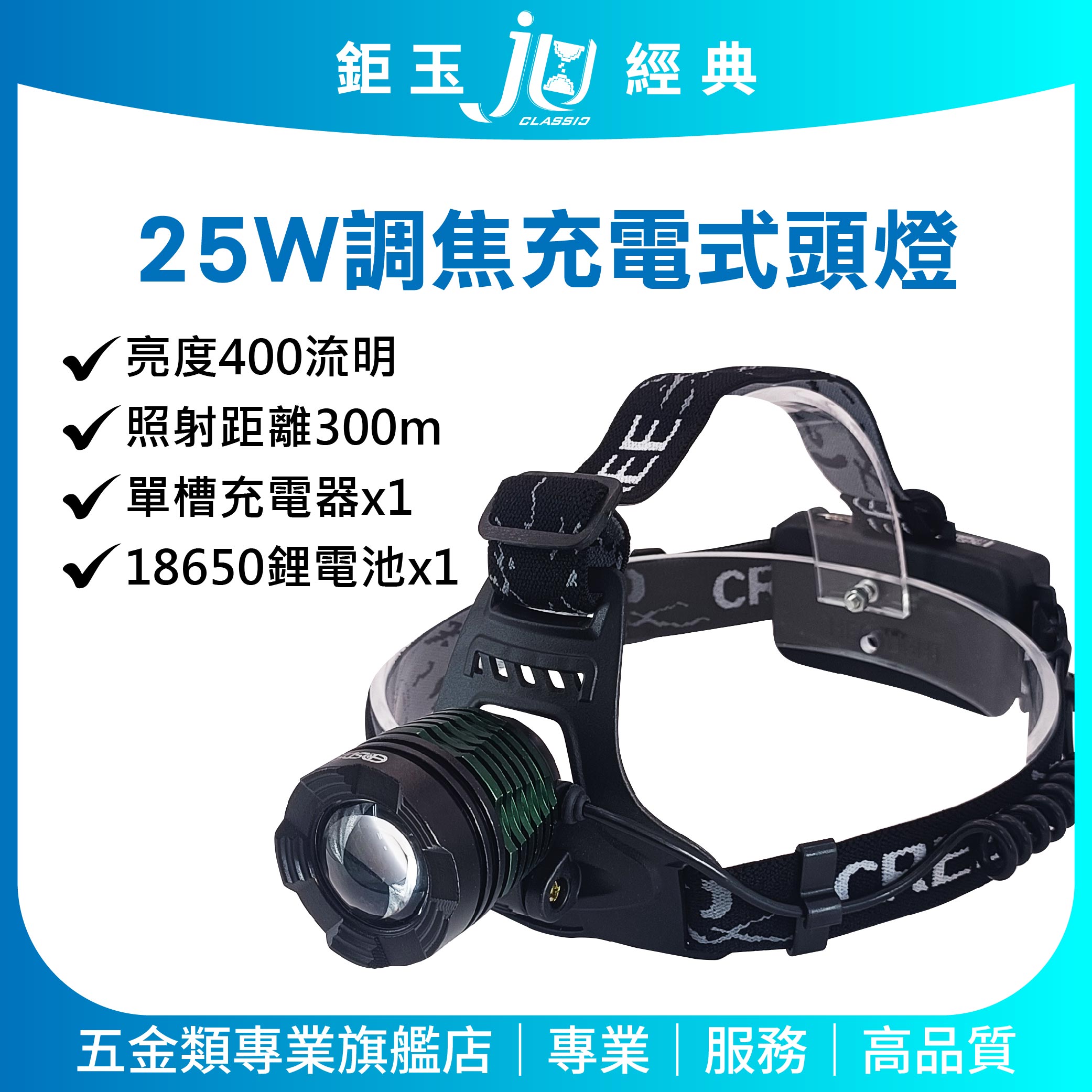 鉅玉經典｜25W調焦充電式頭燈 HK-K1110, , large