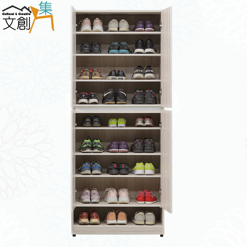 【文創集】艾蘿2.7尺四門高玄關鞋櫃(客約商品), , large
