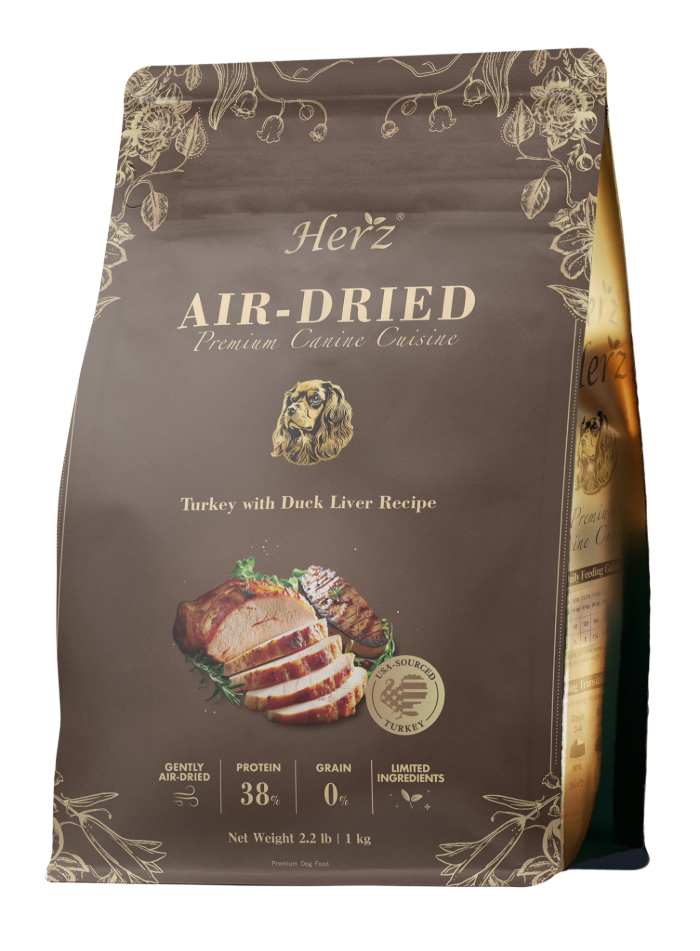 Herz 赫緻 無穀低溫風乾 美饌火雞佐頂級鴨肝 犬糧 狗飼料 1KG, , large