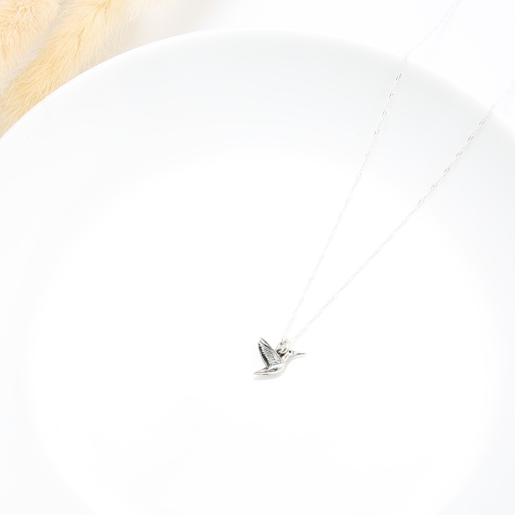 【Angel & Me】Love Hummingbird s925 sterling silver necklace Valentine Day gift, , large
