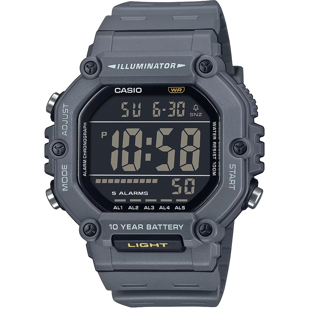 CASIO 卡西歐 大屏幕顯示 10年電力手錶-鐵灰 AE-1600H-8BV, , large