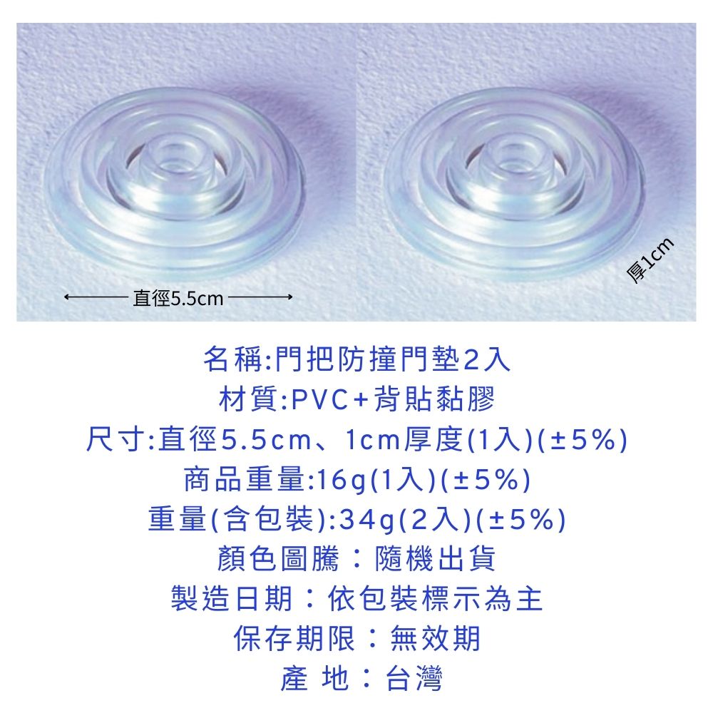 GS MALL 台灣製造 一組2入 門把防撞墊 黏貼式門把套 透明防撞 門把防撞貼 門把緩衝貼 門把防撞門擋 家具防護, , large