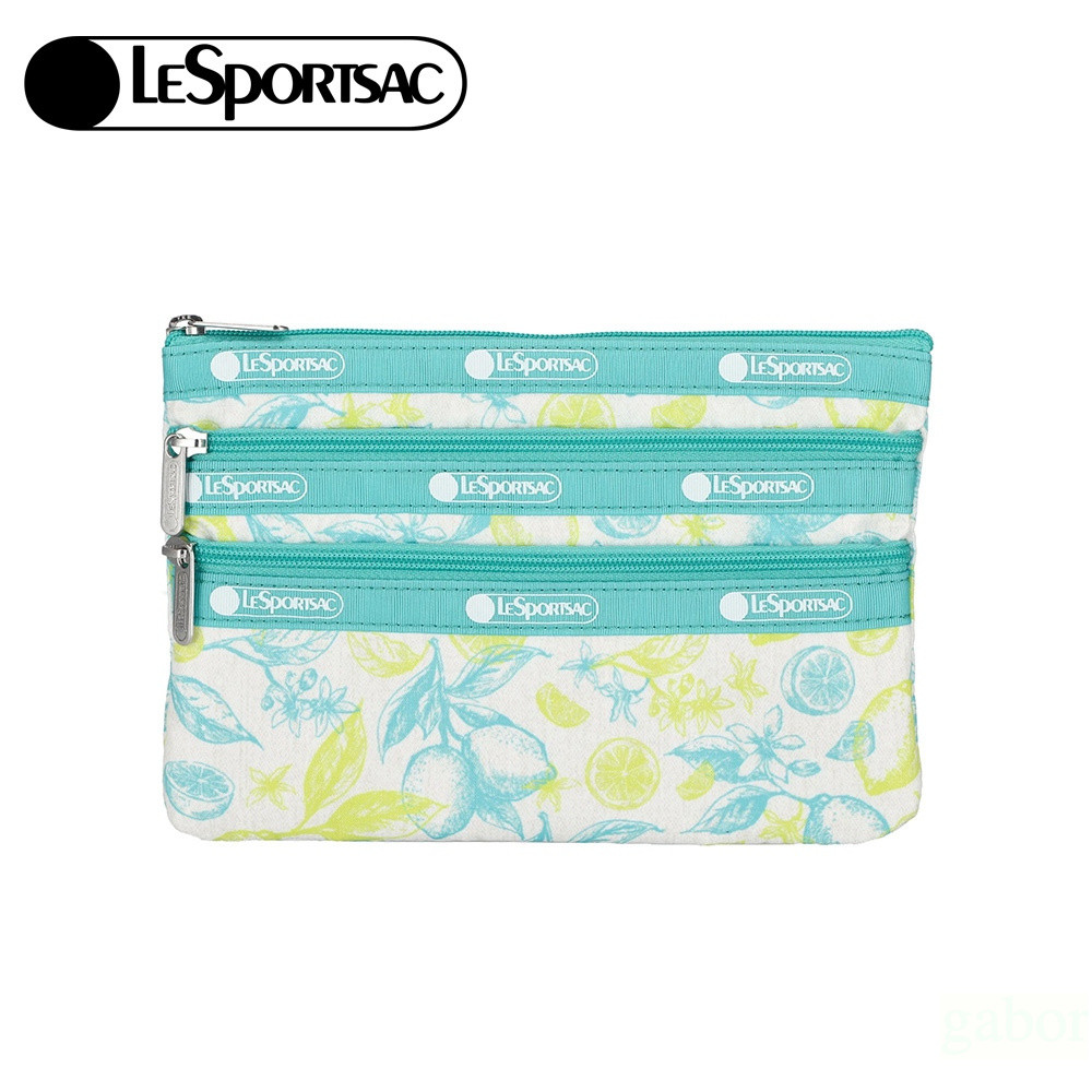 LeSportsac 3-zip Cosmetic 三層拉鍊化妝包 -青檸新綠, , large