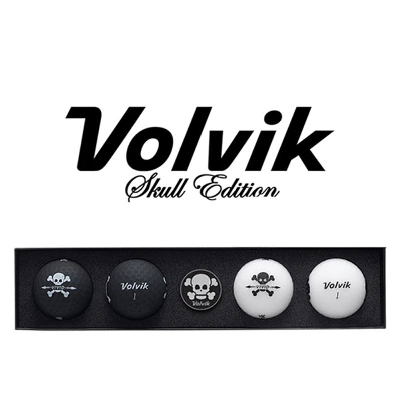 Volvik Skull Golf Ball Gift Set &ndash; 4 Balls + Ball Marker, , large