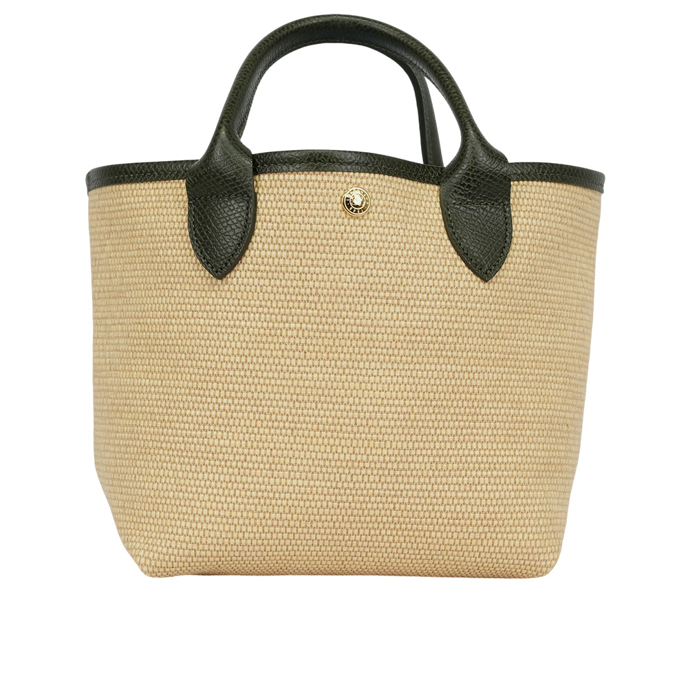LONGCHAMP S號 LE PANIER PLIAGE 草編二用包/卡其綠, , large