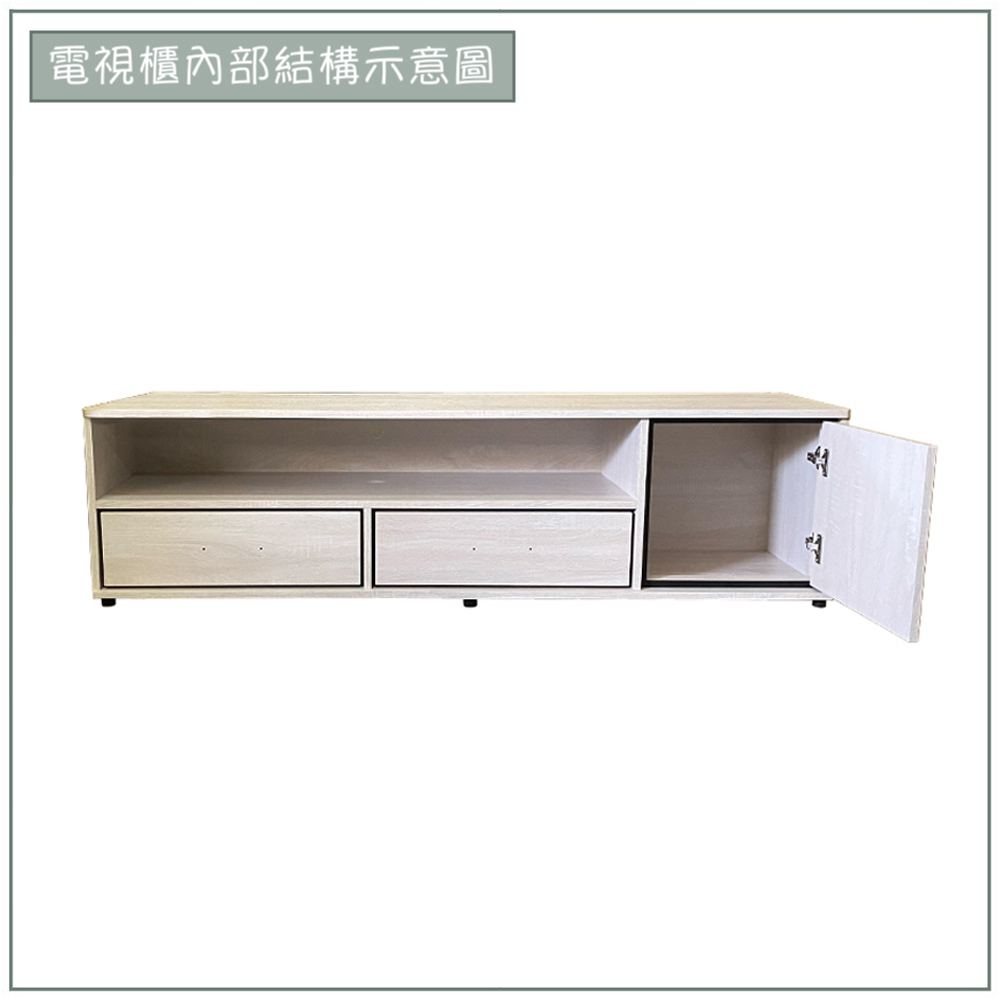 【唯熙傢俱】蘿拉鋼刷白5尺電視櫃, , large