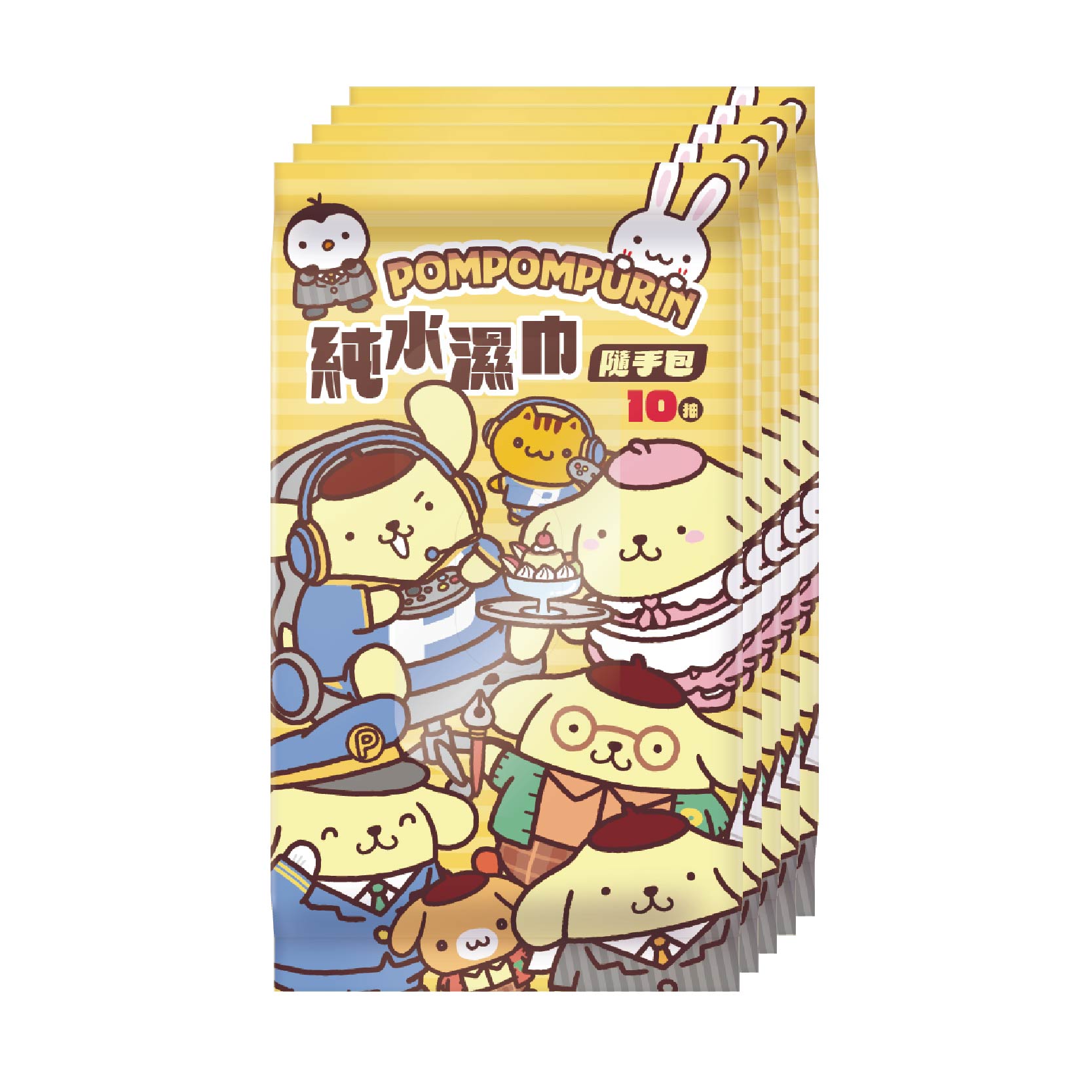 [寶富華]布丁狗 純水柔濕巾10抽&times;5包, , large
