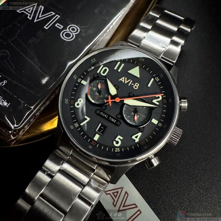 [星晴錶業]新品牌手錶,44mm,AV52665藍綠色錶面銀錶殼銀色精鋼錶帶款, , large