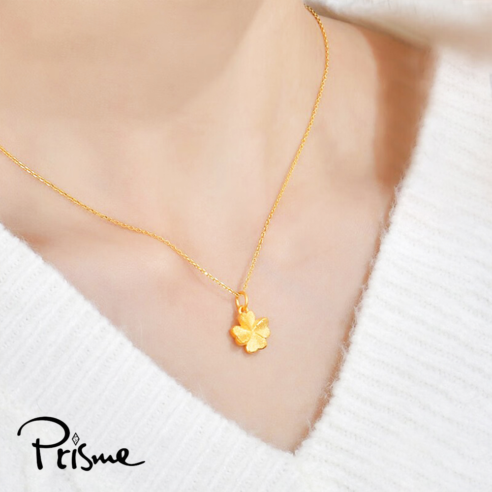 【Prisme Gold】黃金項鍊 幸運草 鍊墜項鍊 (金重：約0.08錢&plusmn;0.03), , large