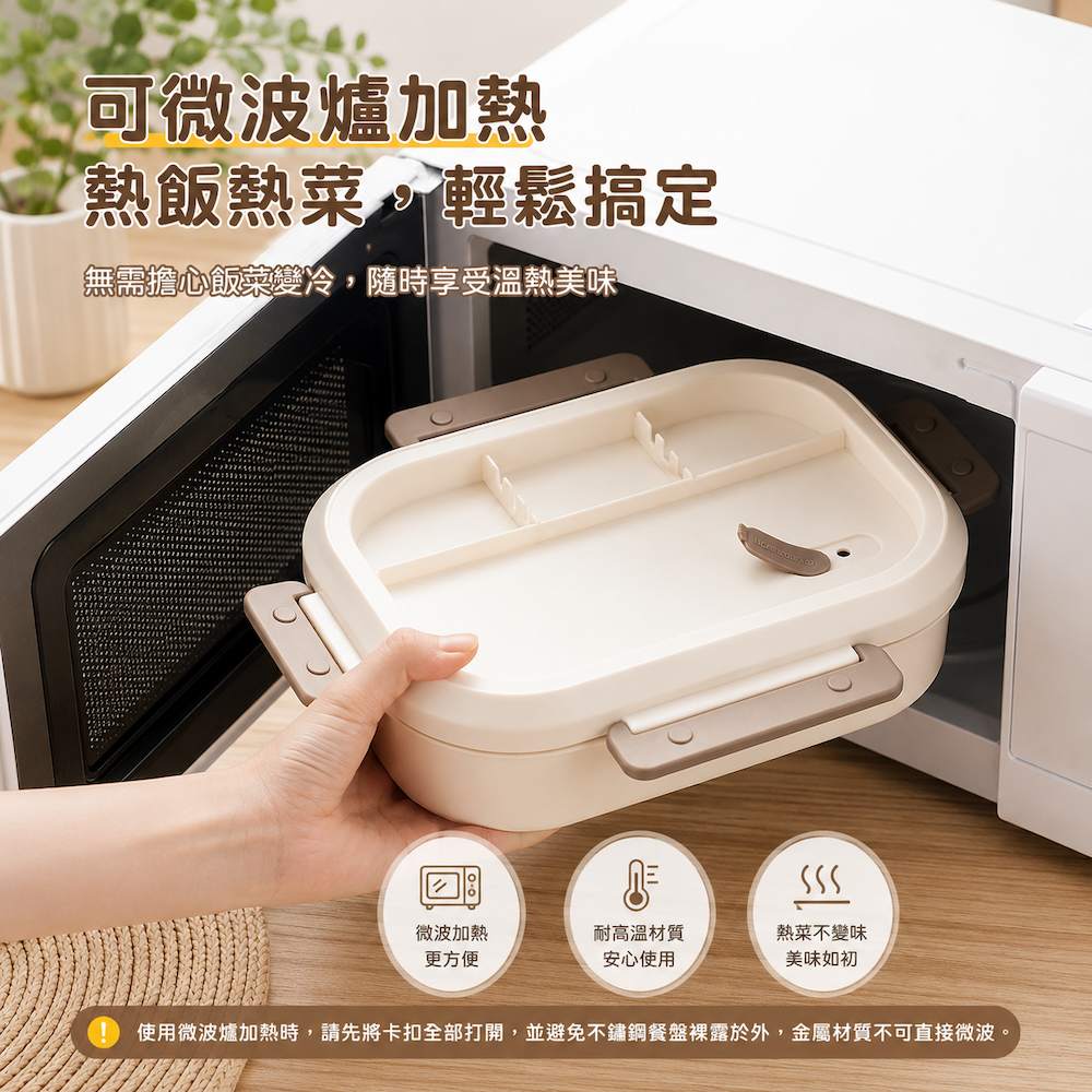 【A&R】輕奢日式304不鏽鋼冰晶紋五格便當盒 1500ML 微波款 附湯碗餐具組 二色任選, , large