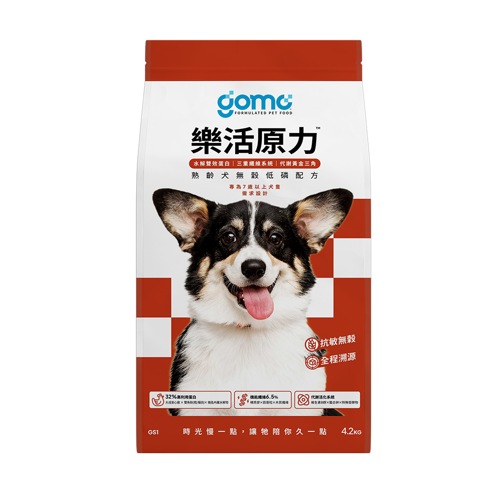 【GOMO PET FOOD】樂活原力/熟齡犬無穀低磷配方4.2kg 狗飼料 狗糧, , large
