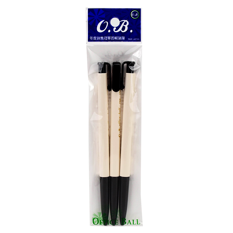OB-100 Ball Pen3Pcs-Blue, 黑色, large