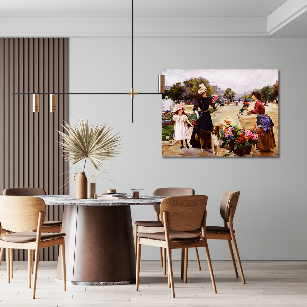 【御畫房】鮮花少女 國家一級畫師手繪油畫60&times;80cm(VF-03), , large