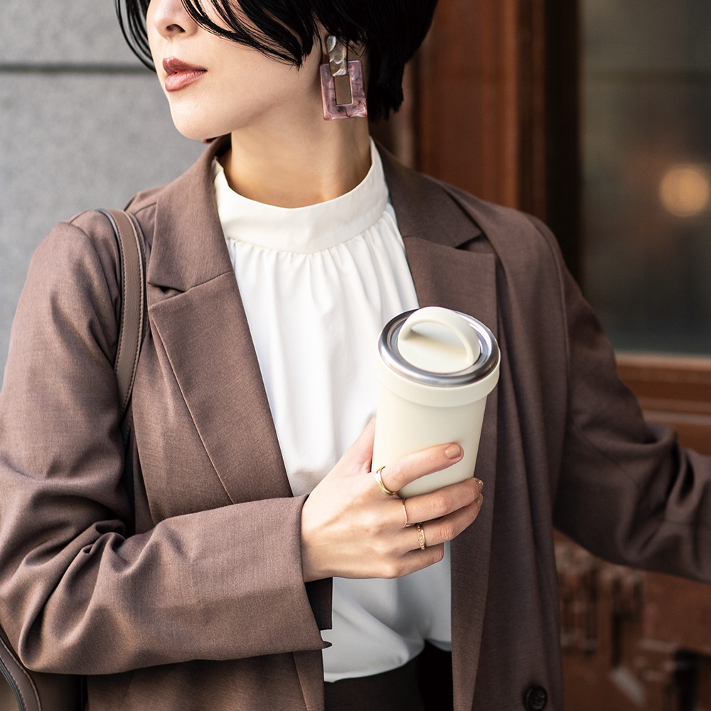 【日本孔雀Peacock】316不鏽鋼 手提式City城市 咖啡杯 保冷保溫杯400ML(耐衝擊底座)-任選色, , large