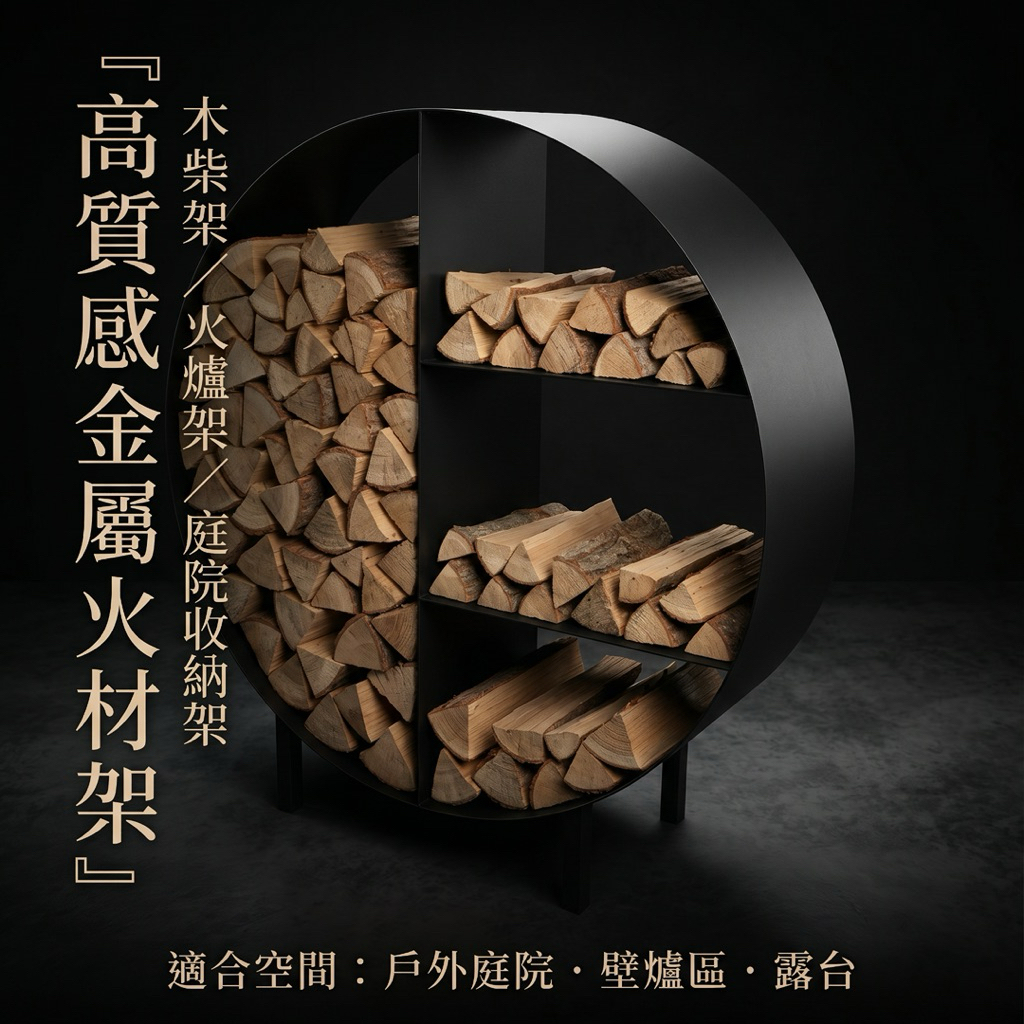【 SHAONIANNA.TW 】造型金屬火材架 木柴收納架 戶外庭院壁爐架金屬火材架 木柴架 火爐架 庭院收納架 戶外木柴架, , large