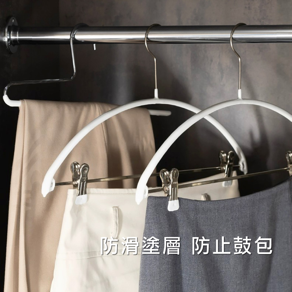 【德國MAWA】德國原裝進口 無痕止滑 時尚簡約衣架40cm 5入/白, , large