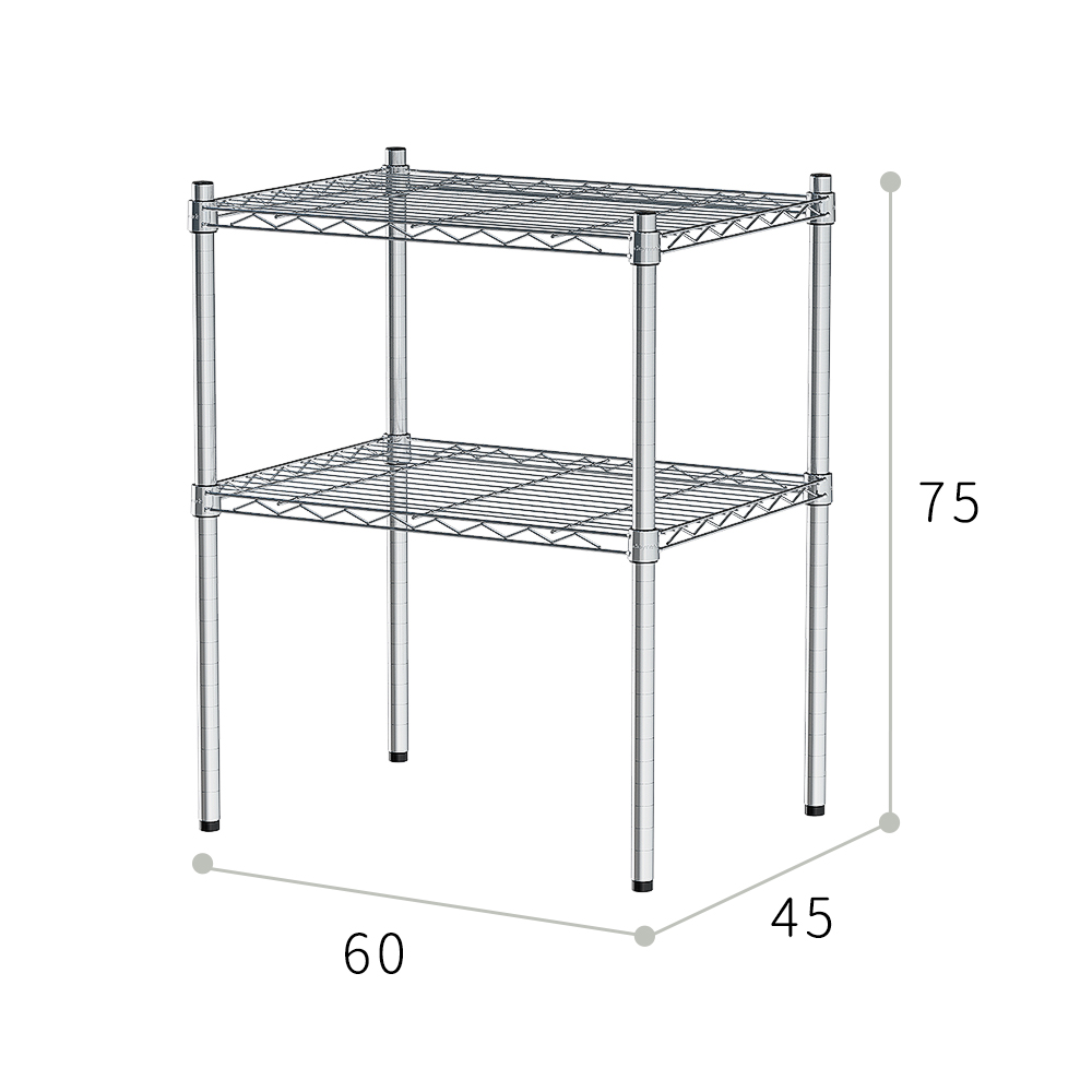 【Y HOUSE】60x45x75cm Lightweight Two-layer Iron Rack Iron Rack Shelf-Painted White, , large