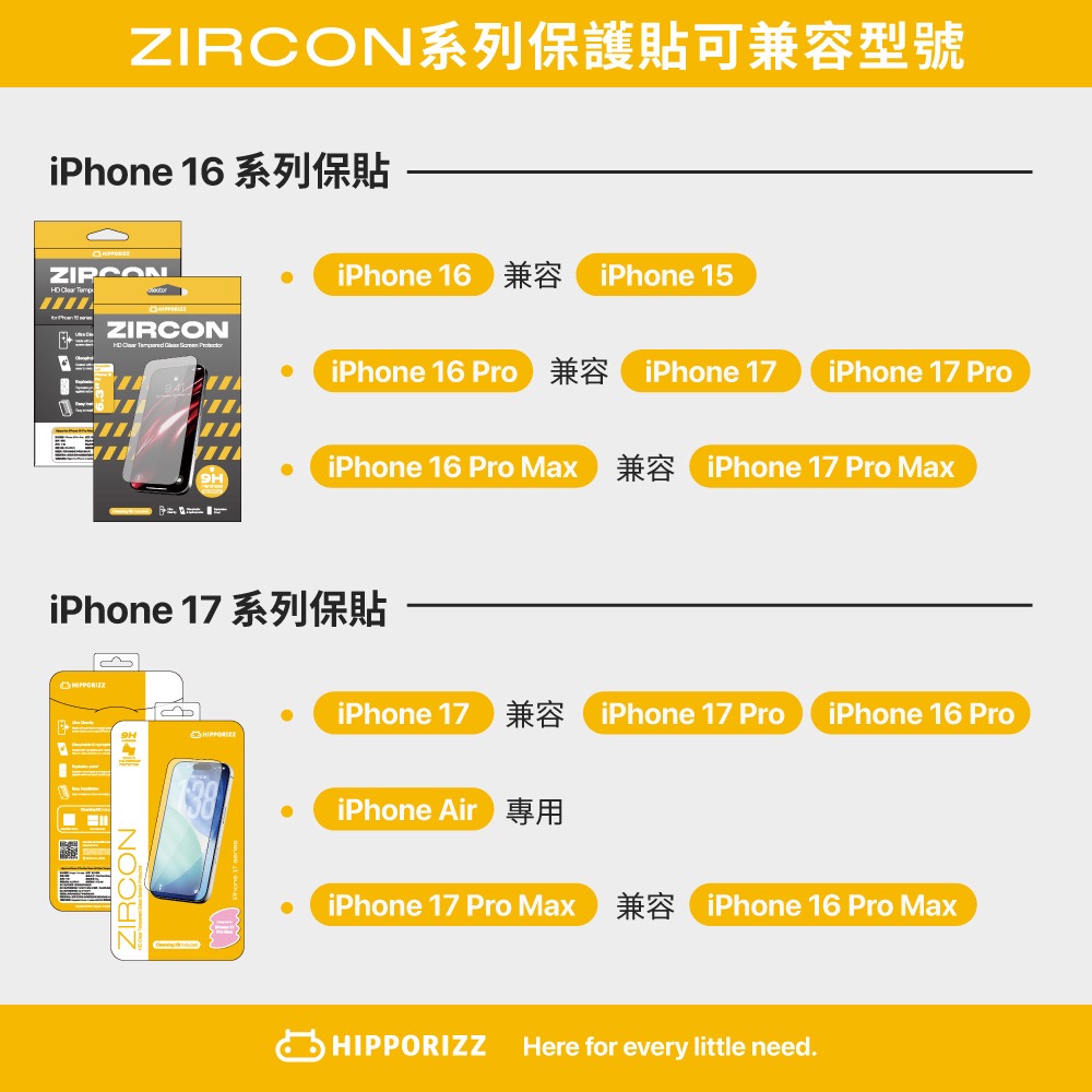 【HIPPORIZZ】iPhone Air Zircon高透鋼化玻璃手機螢幕保護貼, , large