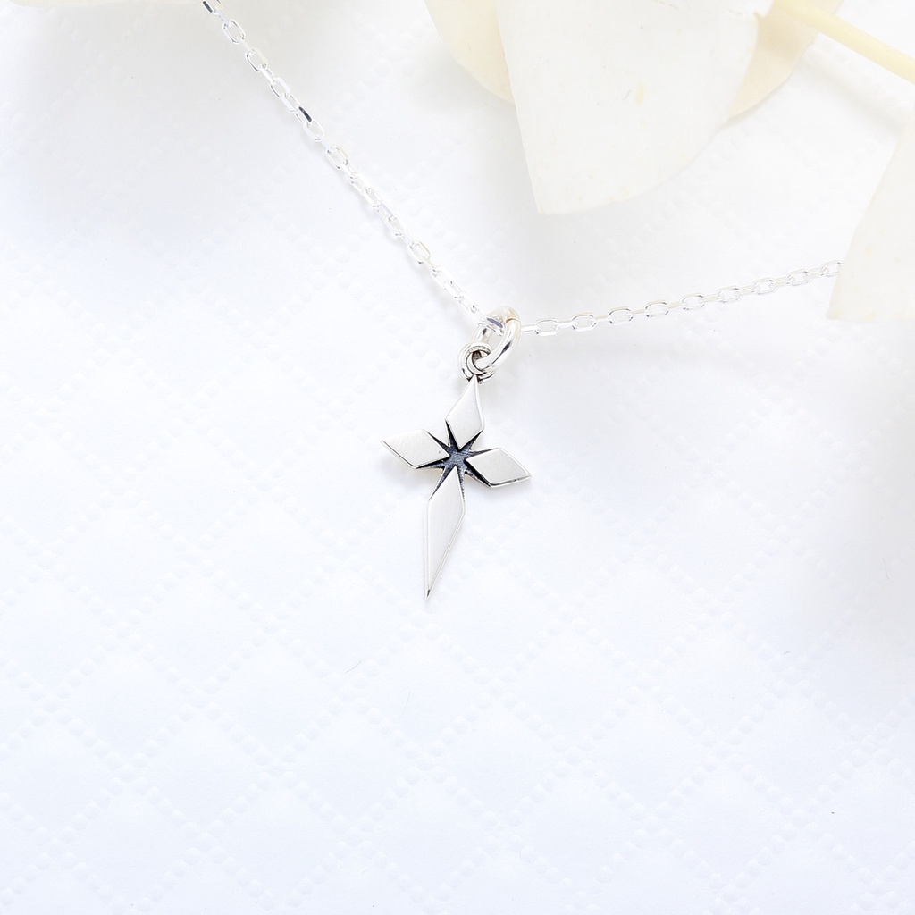 【Angel & Me】Star of Bethlehem Cross 925 sterling silver necklace Christmas gift, , large