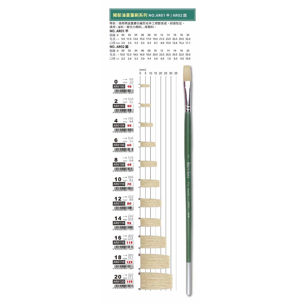 普思AP 馬可威豬鬃油畫筆NO.AR0106, , large
