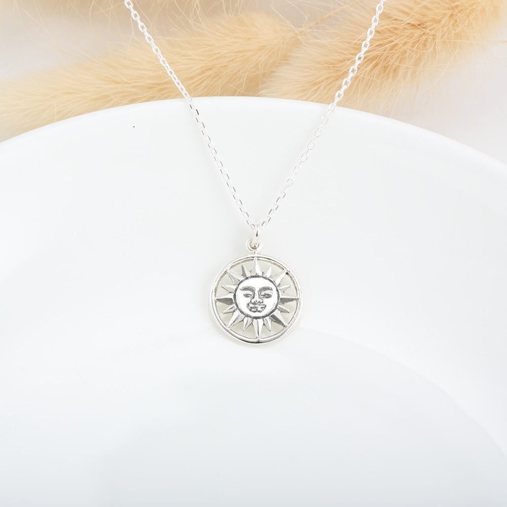 【Angel & Me】Smiling Sun s925 sterling silver necklace birthday gift, , large