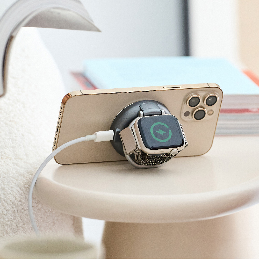 [杰鼎奧拉] 贈收納包-omars｜Qi2.0二合一磁吸無線充電架｜AppleWatch快充｜15W無線快充, , large