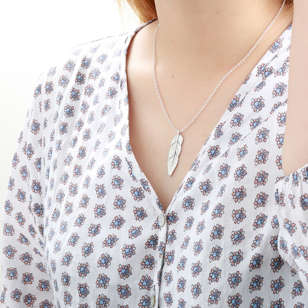 【Angel & Me】Indian Feather Sterling Silver Necklace Birthday gift, , large