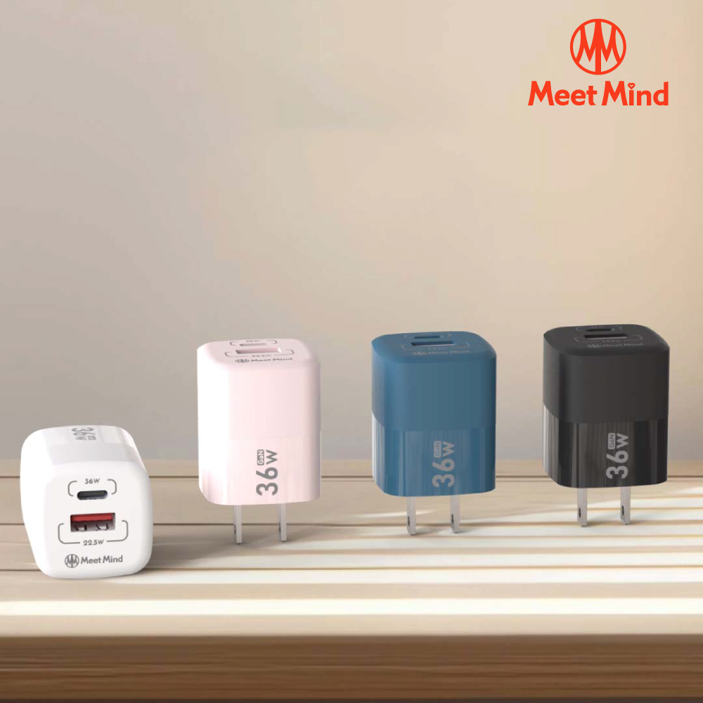 [Meet Mind] 36W GaN PD Charger USB-A+USB-C, , large