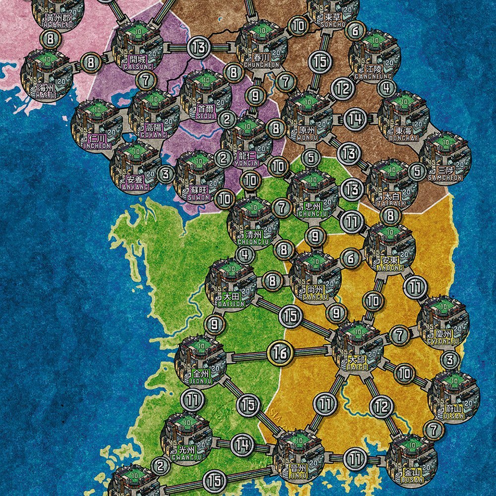 【新天鵝堡桌遊】電力公司擴充4：中國/韓國地圖, , large