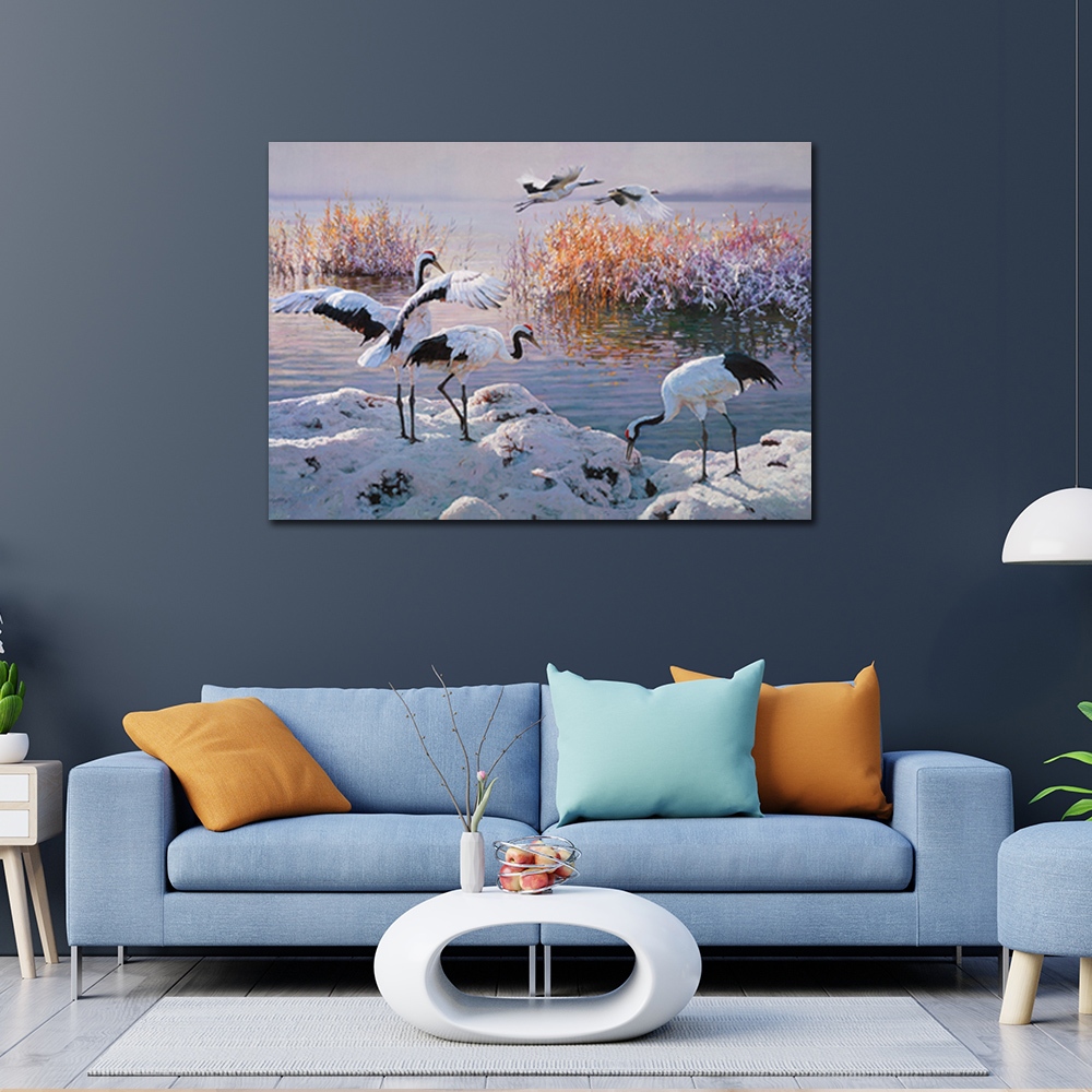 【御畫房】鶴舞 國家一級畫師手繪油畫60&times;90cm(VF-87), , large
