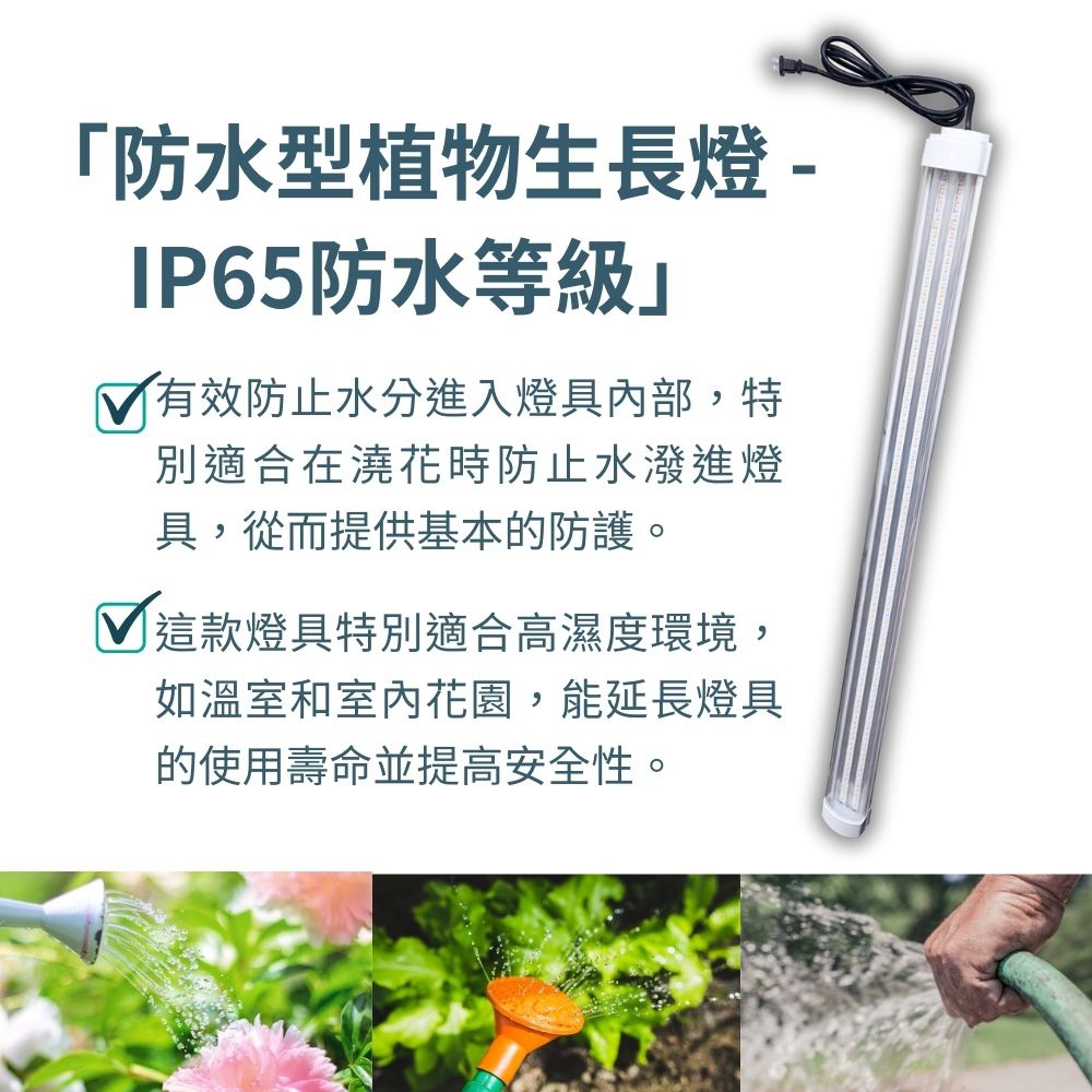 【君沛】2呎 25W 防水植物燈 三防燈 加強型光譜 LED植物生長燈 陽台補光 鹿角蕨 觀葉 龍舌蘭 控養, , large
