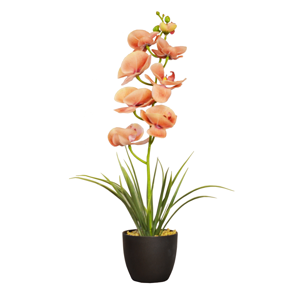 【YU Living】人造大蘭花盆 仿真蘭花盆栽 高37cm-桃色, , large