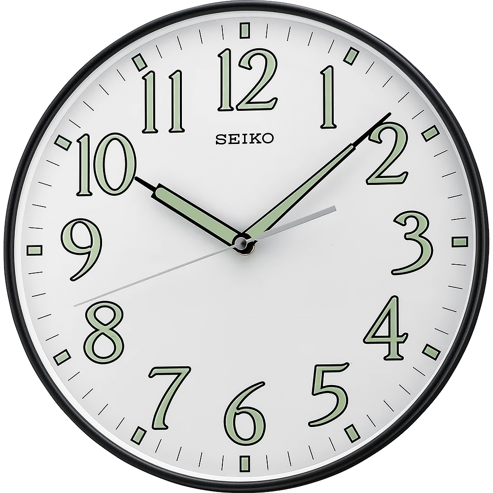 SEIKO 精工 簡約夜光指針時鐘 掛鐘 QXA521K, , large