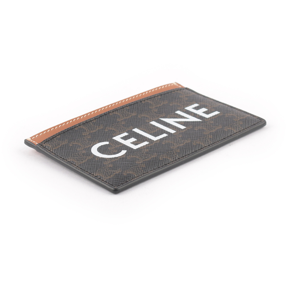 CELINETRIOMPHE Logo 印花名片/卡片夾/焦糖色, , large