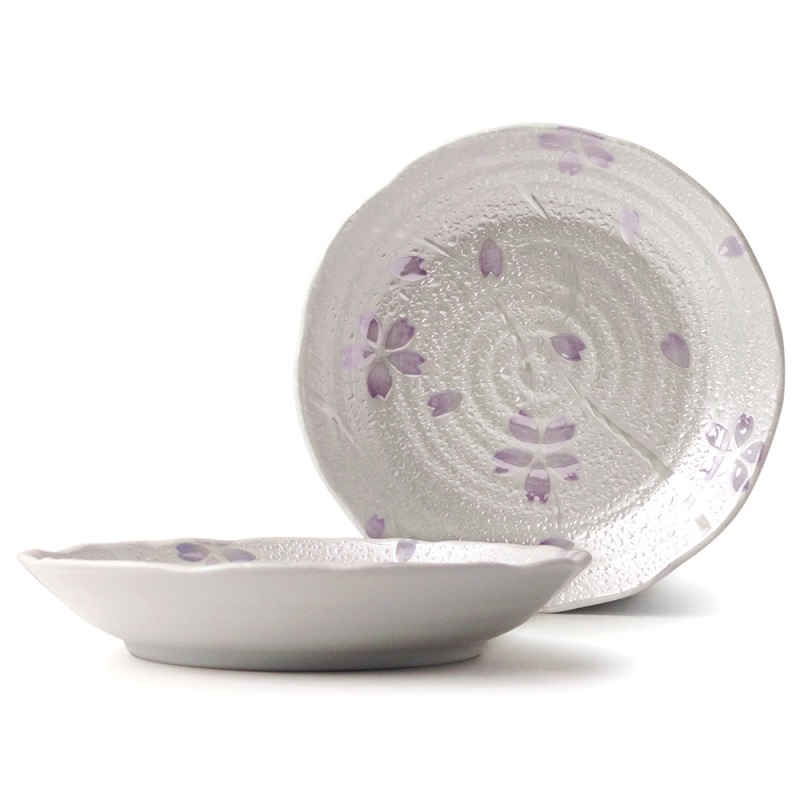[豐名日本餐具] 8.0"湯盤 花友禪 銀彩 紫 / C08PL0-376-5, , large