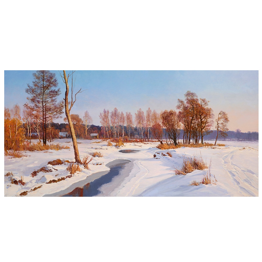 【御畫房】雪鄉 國家一級畫師手繪油畫60&times;120cm(VF-129), , large
