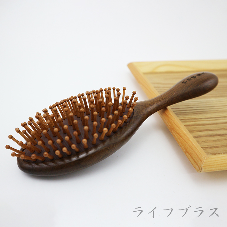 金絲綠檀木-中橢圓氣墊梳-1支, , large