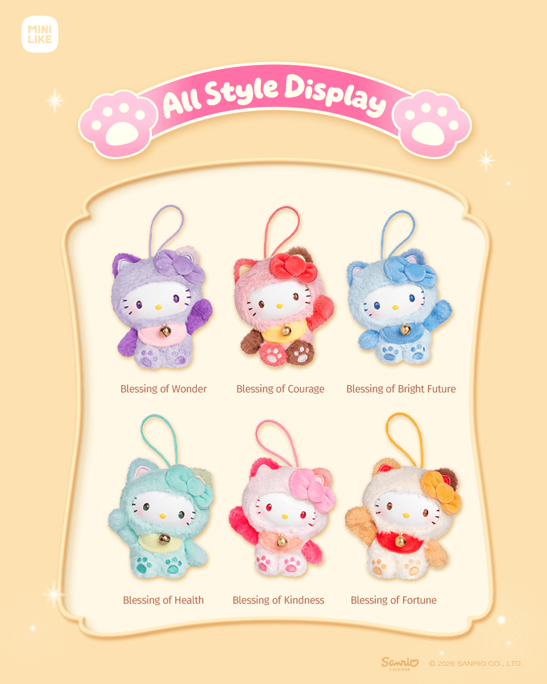 【際洋文化】Hello Kitty Style喵喵賜福系列搪膠毛絨捏捏樂Mini, , large